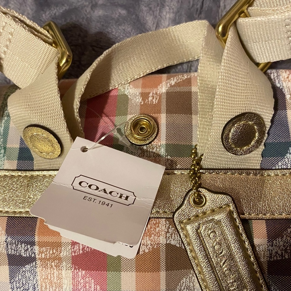 Coach Daisy Poppy Plaid Backpack Retired!! - Picture 14 of 16